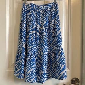 Joules Girls Lizzie Blue Zebra Print Skirt size 7/8Y